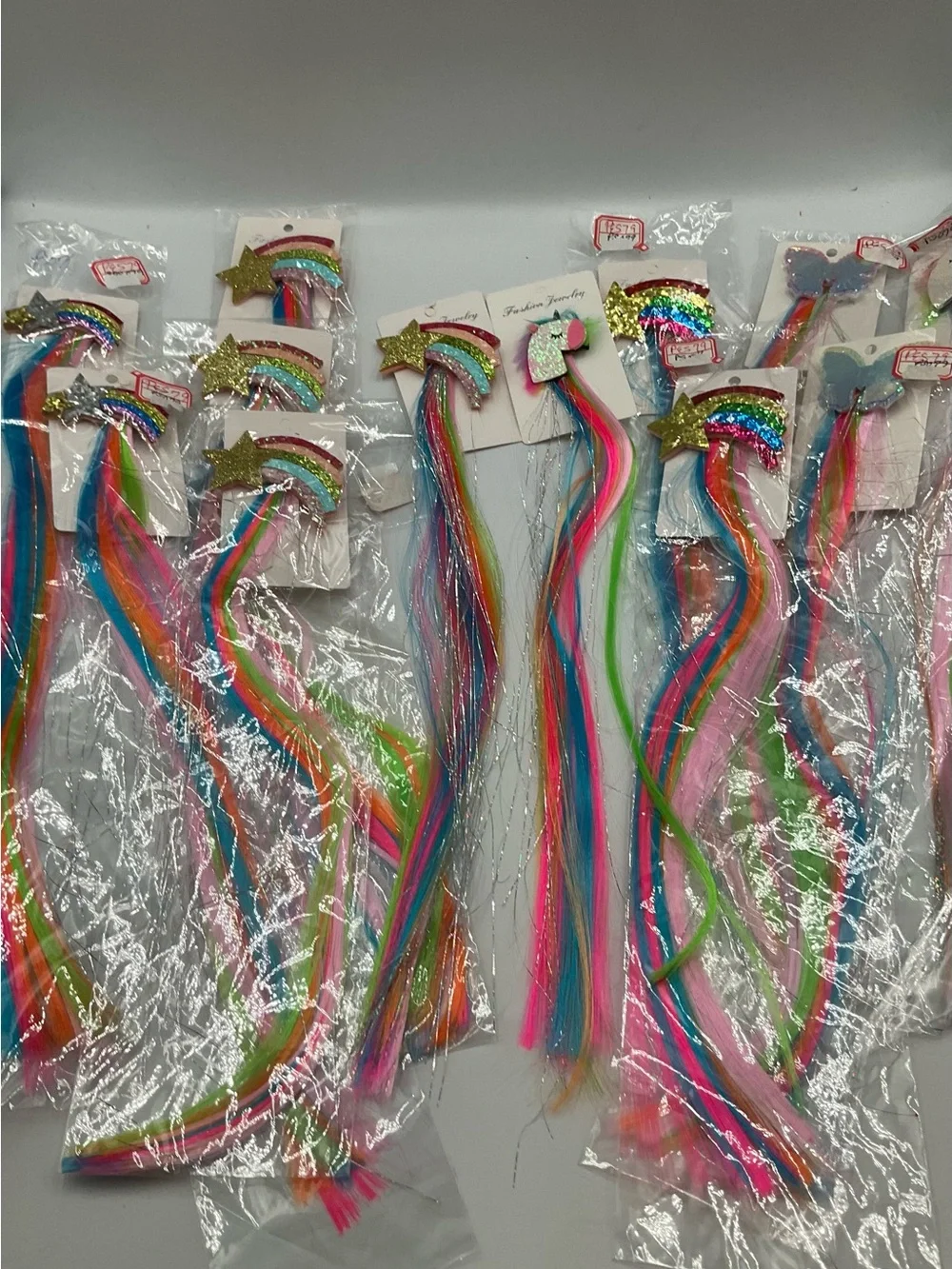 12pc Sparkling Rainbow Shooting Star Hair Clips - Multicolor
